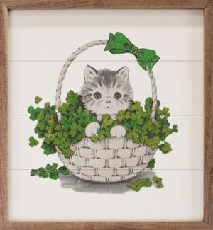 Lucky Charm Cat In Basket